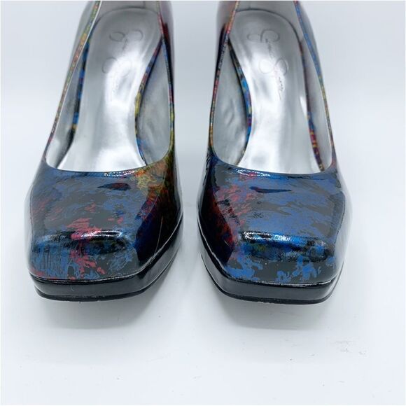Jessica Simpson Retro Colorful Splatter Pattern Platform Stiletto Heels Sz 8 - Picture 7 of 14